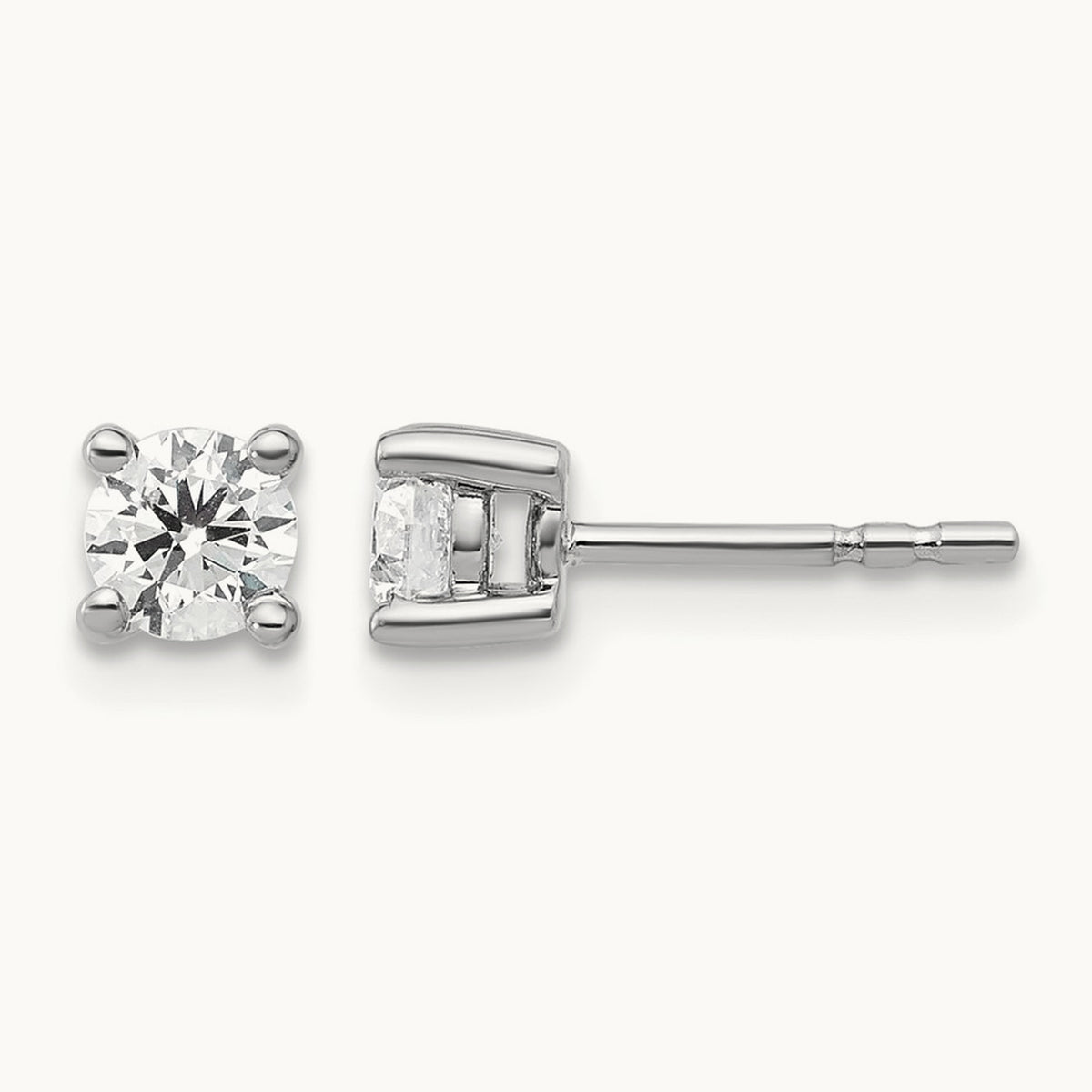 Round Heavyweight Stud Earrings, 0.10-7.00 ct tw Lab-Grown Diamond — 1/2 ct, Sterling Silver