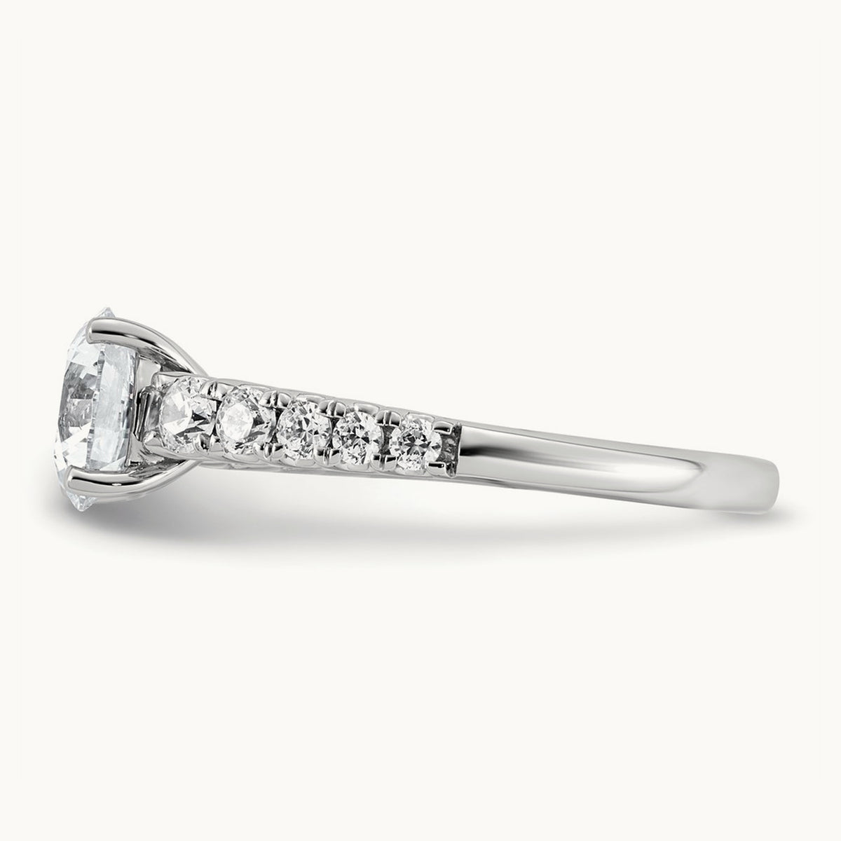 2 Round Engagement Ring, 2.00 ct tw Lab-Grown Diamond — 14K White Gold