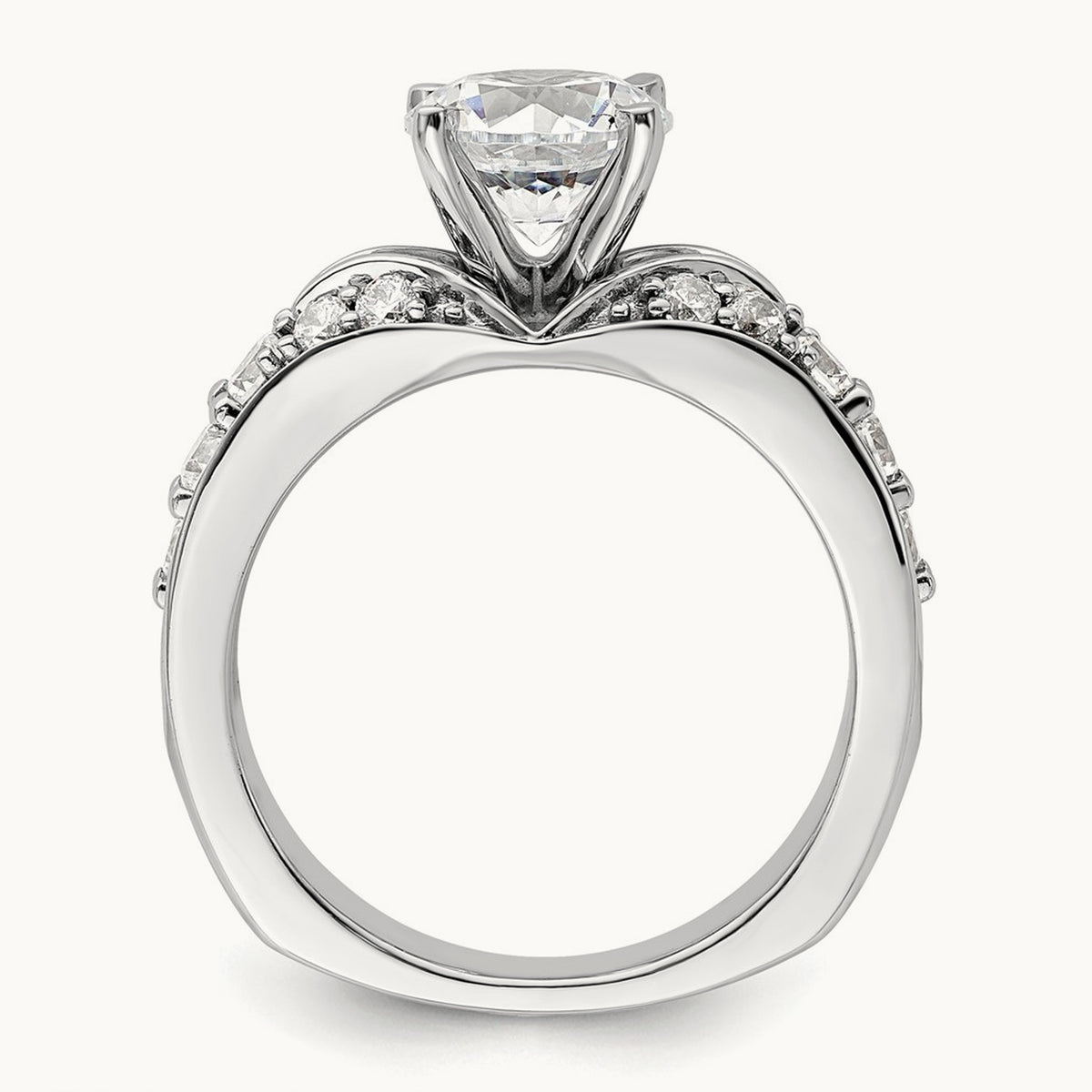 Round Semi-Mount Engagement Ring, 0.50 ct tw Lab-Grown Diamond