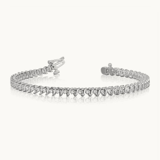 Diamond Tennis Bracelet, 1.6mm, 14K White Gold