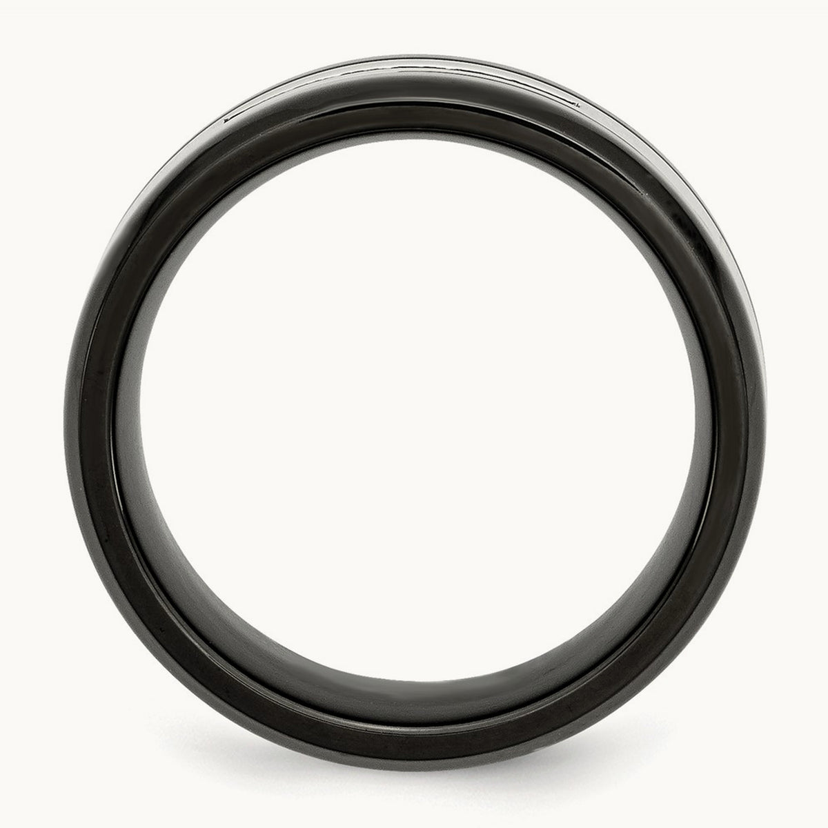 Polished Black IP-plated Black Diamond Band — photo set