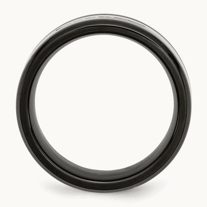 Polished Black IP-plated Black Diamond Band — photo set