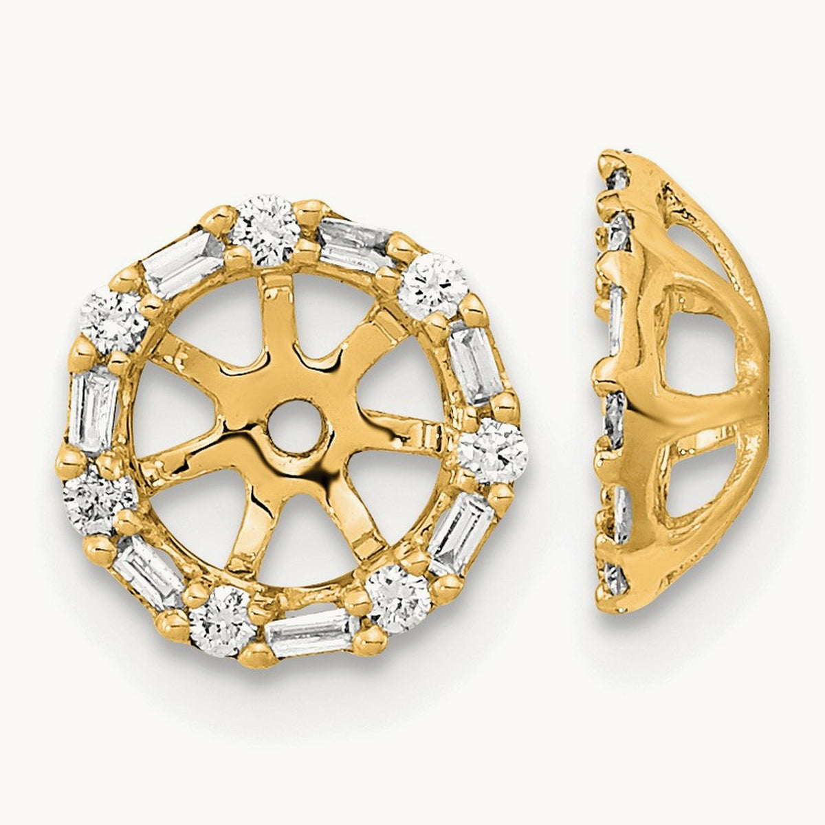 Diamond Earring Jackets — 14K Yellow Gold, 9mm