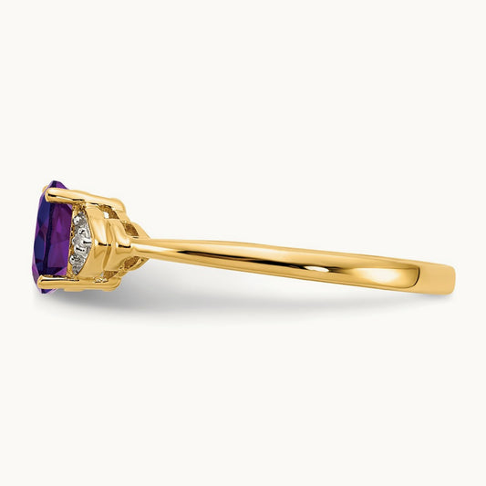 Amethyst and Diamond Ring, 14K