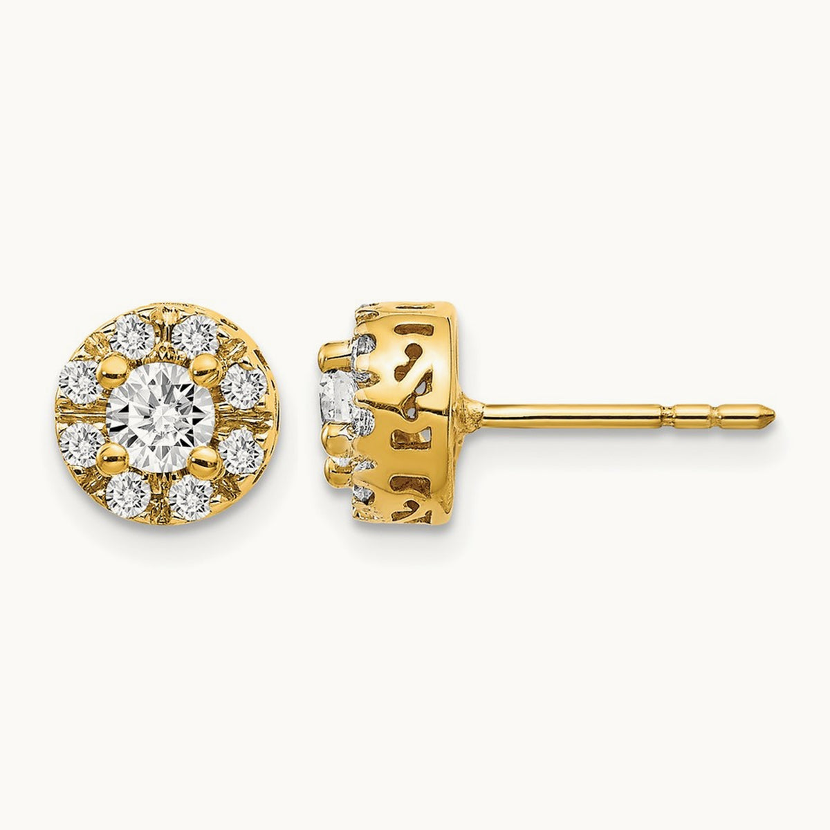 Diamond Semi-mount Stud Earrings, 14K
