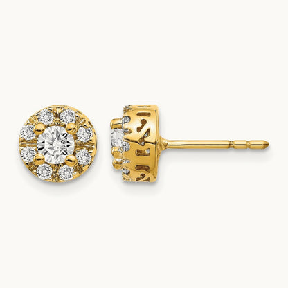 Diamond Semi-mount Stud Earrings, 14K