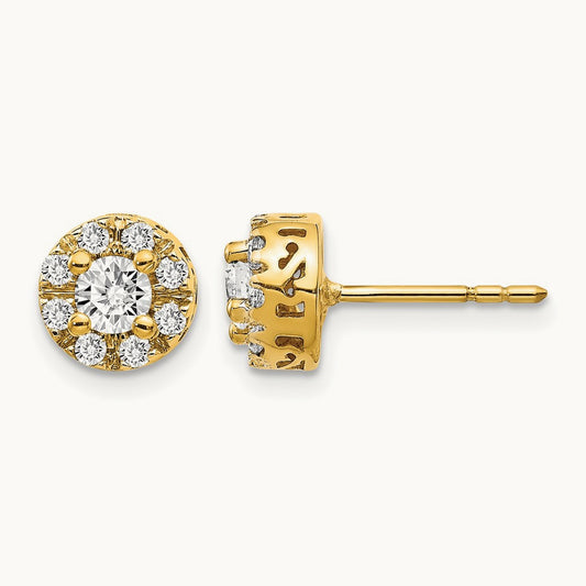 Diamond Semi-mount Stud Earrings, 14K
