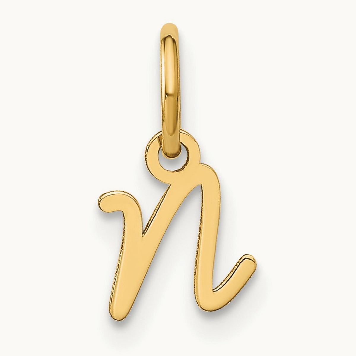 Upper case Initial Charm — 14K Yellow Gold, N