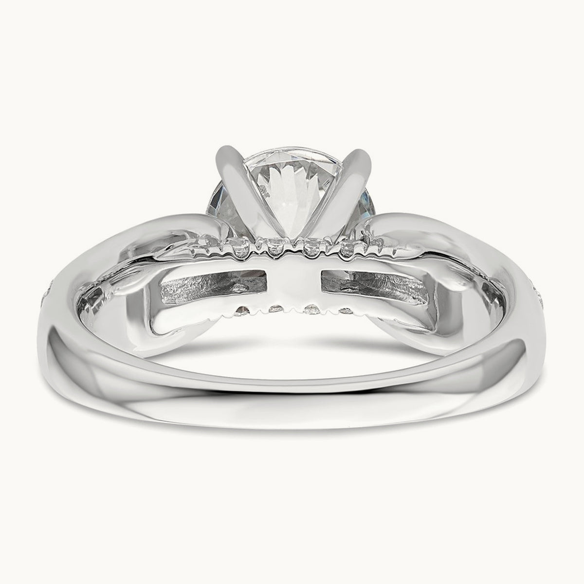 Round Semi-Mount Engagement Ring, 0.50 ct tw Lab-Grown Diamond — 14K White Gold