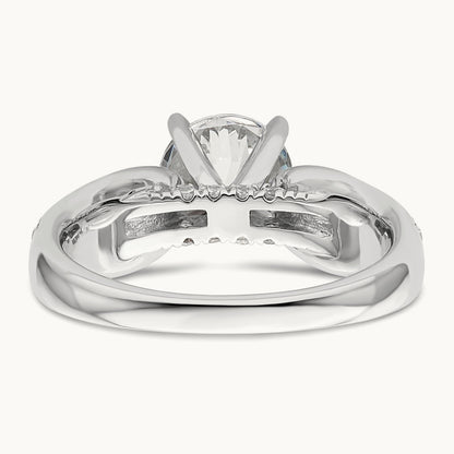 Round Semi-Mount Engagement Ring, 0.50 ct tw Lab-Grown Diamond — 14K White Gold