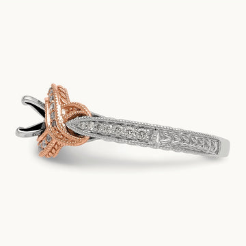 Peg Set Semi-Mount Criss-Cross Engagement Ring, 0.25 ct tw