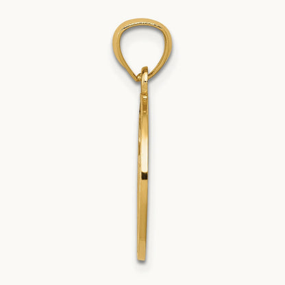 Filigree Circle Chai Pendant, 14K