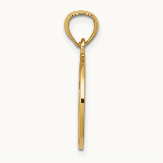 Filigree Circle Chai Pendant, 14K