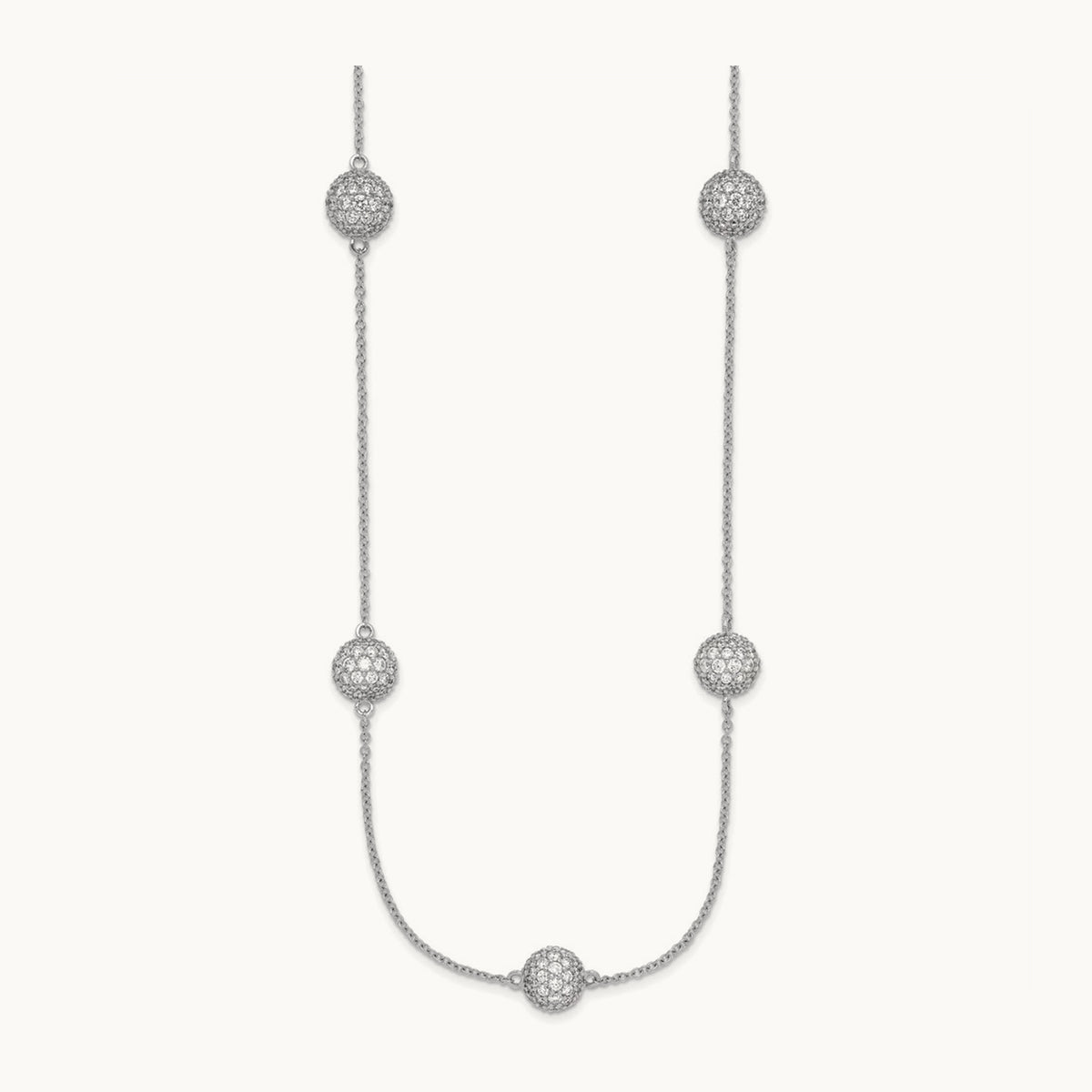8mm Sphere Necklace, 6.75 ct tw Lab-Grown Diamond — 14K White Gold