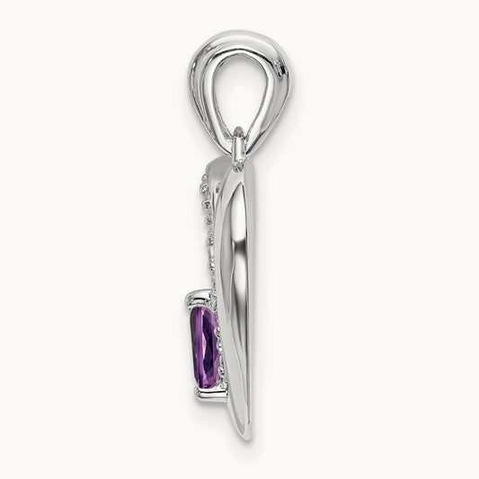 Amethyst and Diamond Heart Pendant — photo set