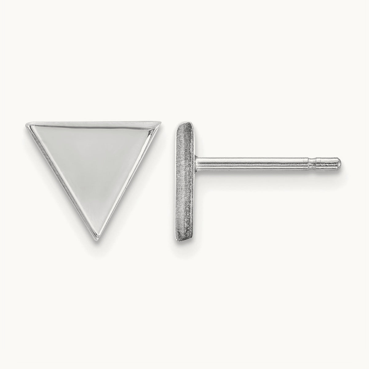 Triangle Post Earring — 14K White Gold