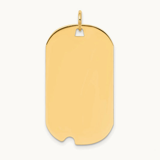 Plain .011 Gauge Engravable Dog Tag with Notch Disc Charm — 37mm