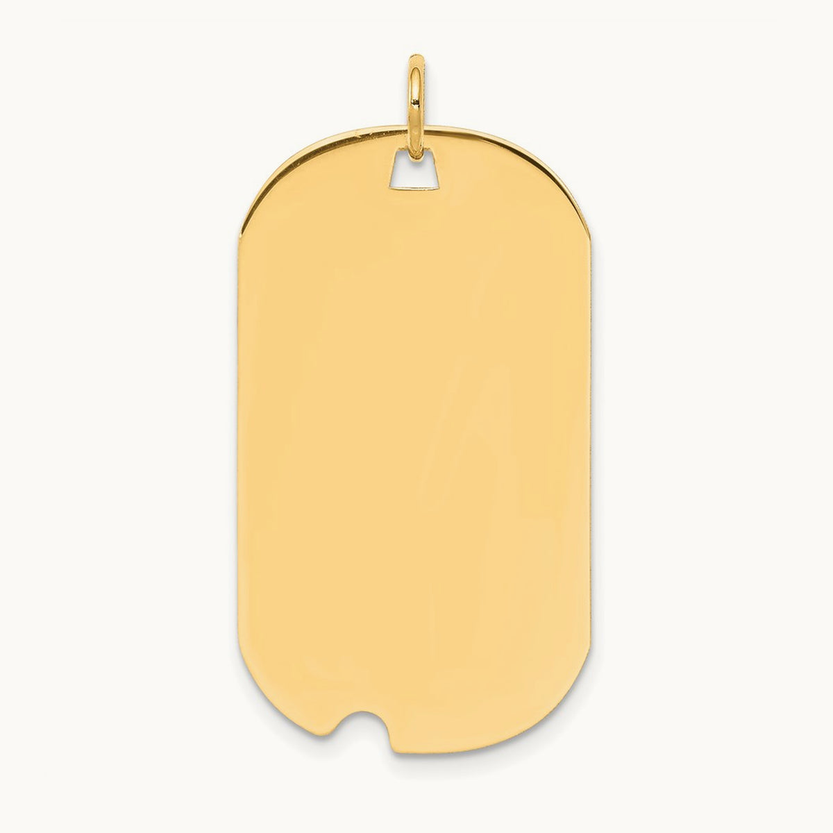 Plain .027 Gauge Engravable Dog Tag with Notch Disc Charm — 37mm