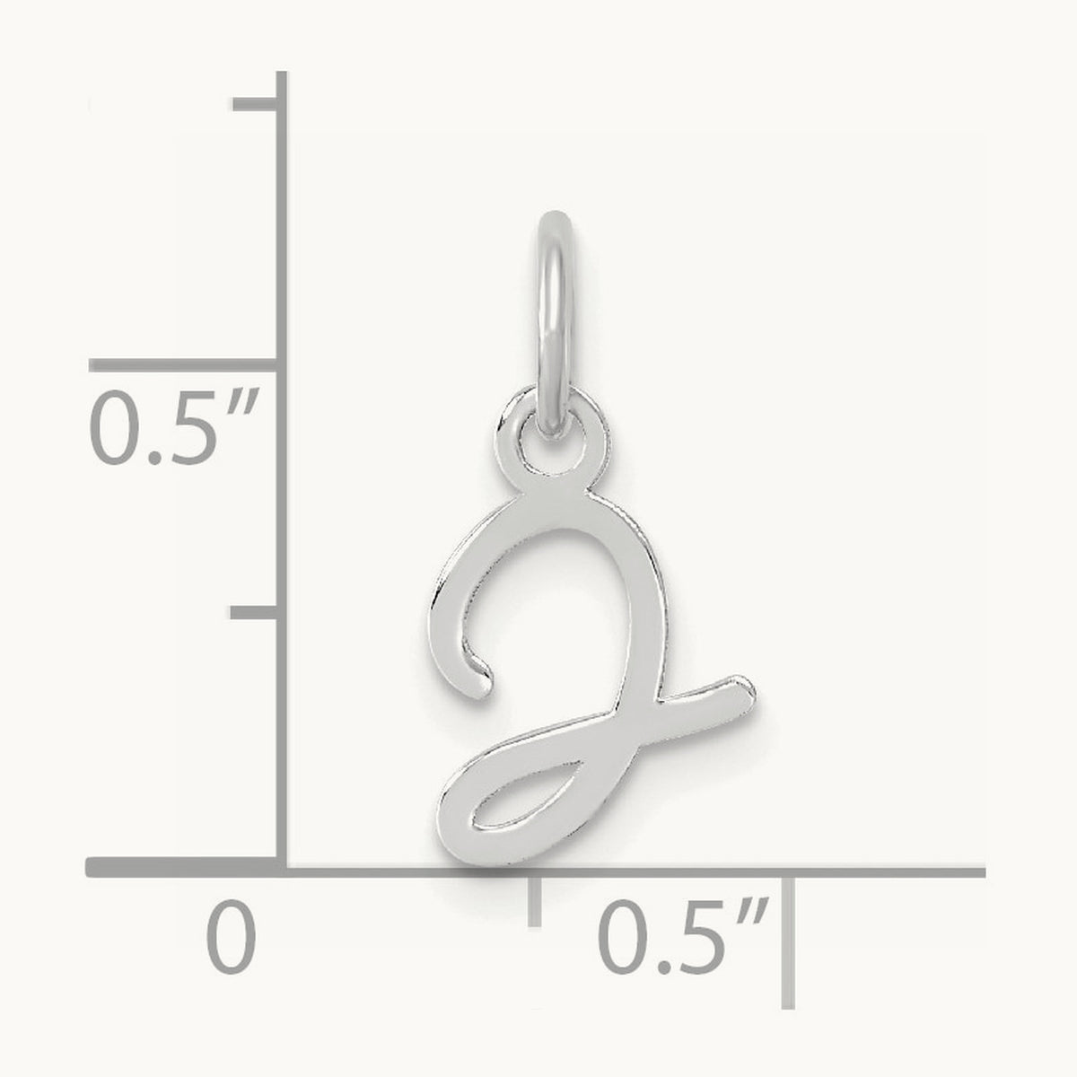 Uppercase Initial Charm — 14K White Gold, J