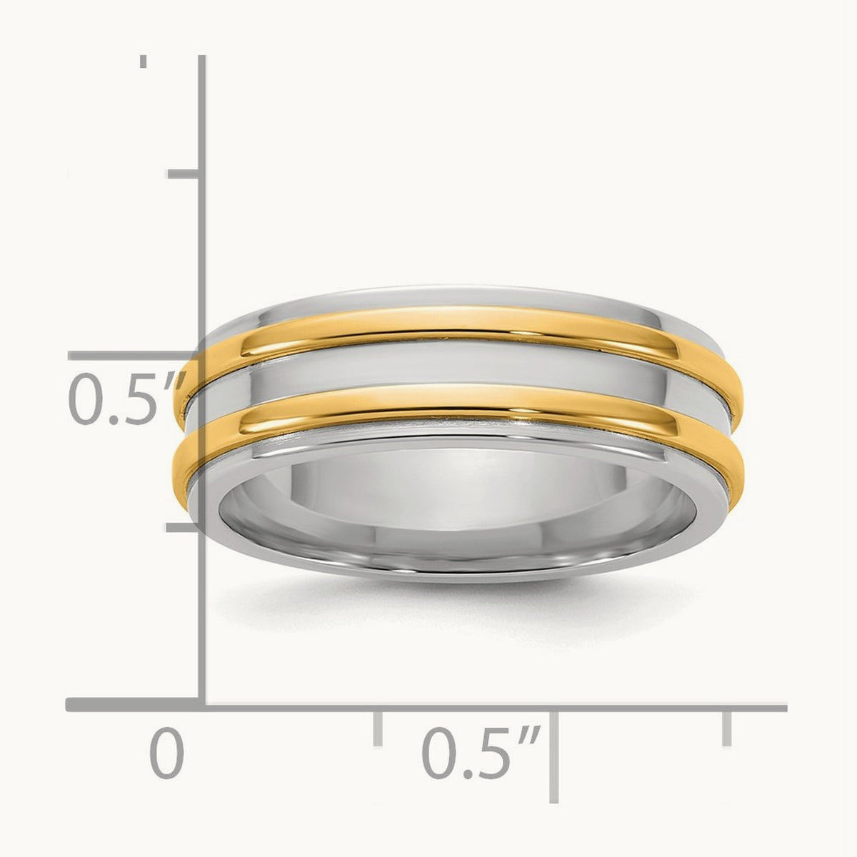 W/Y Double Banded Wedding Band, 6mm, 14K Two-tone