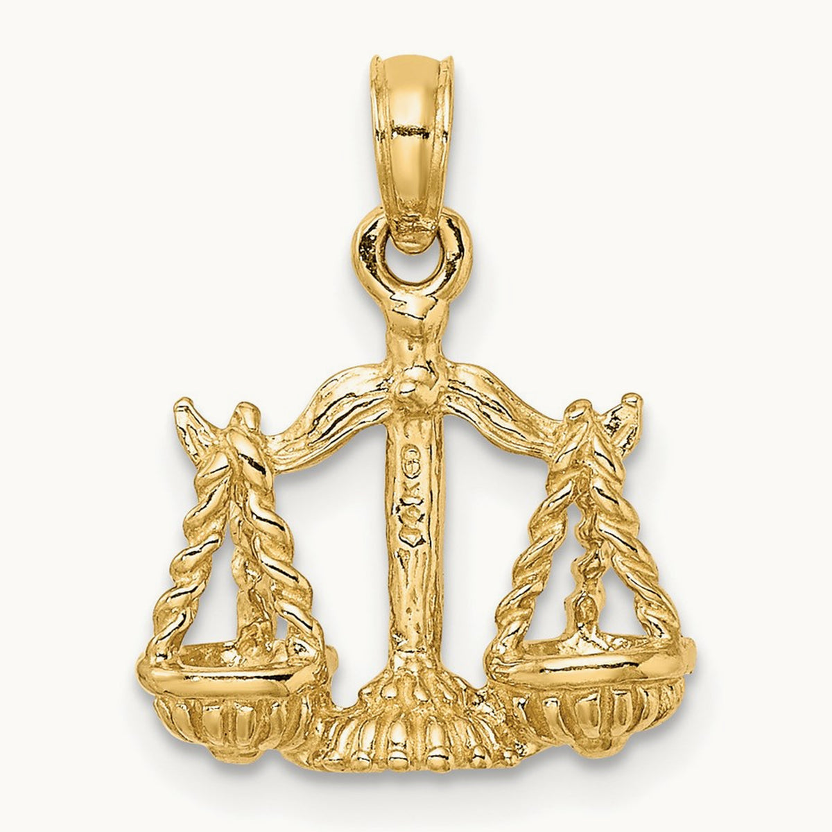 3-D Libra Zodiac Charm, 14K