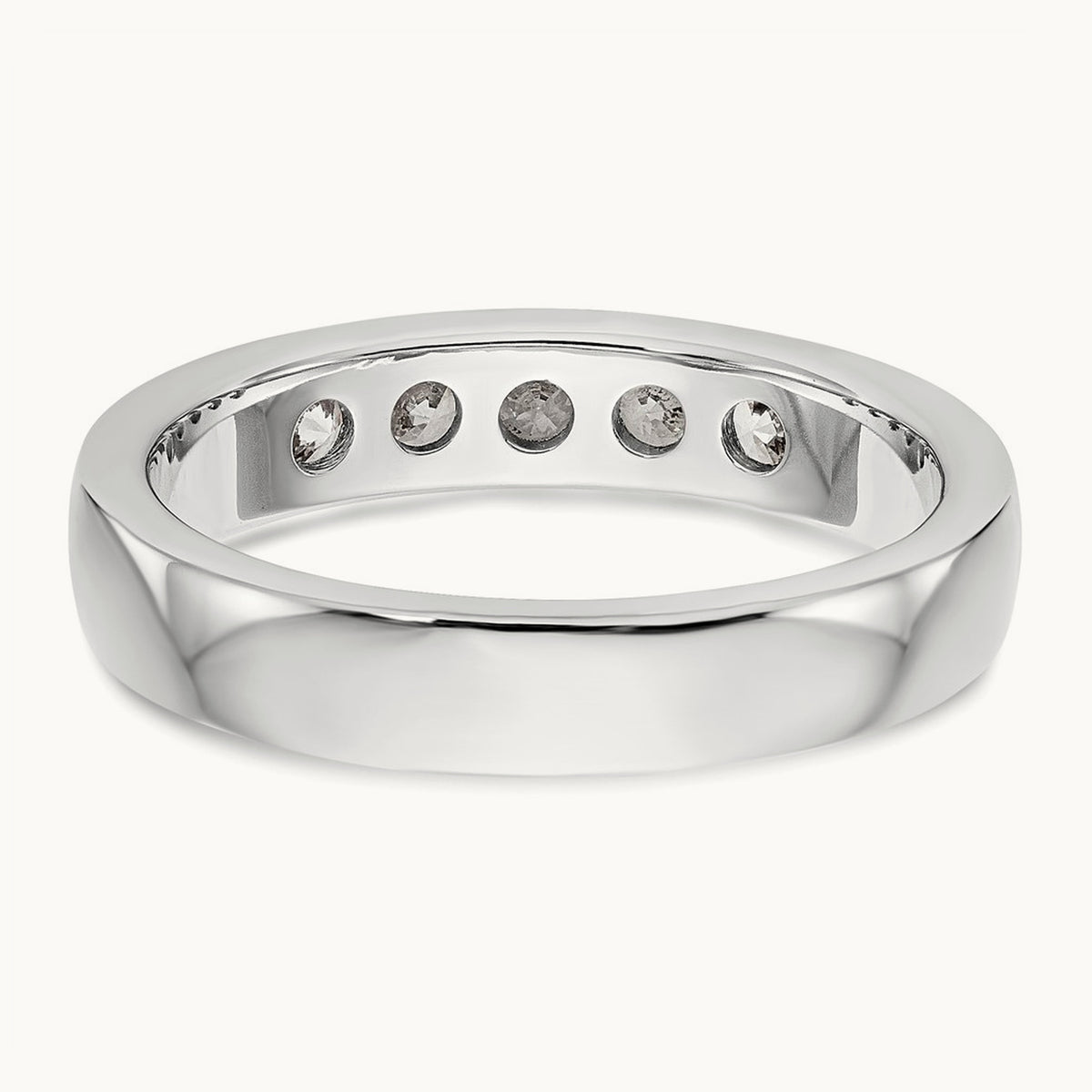 5- Stone Closed Channel Band Mounting, 2.9mm, 14K White Gold