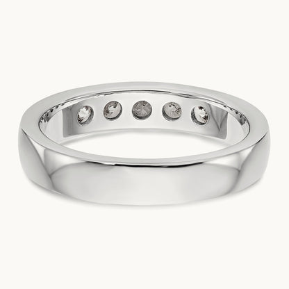 5- Stone Closed Channel Band Mounting, 2.9mm, 14K White Gold