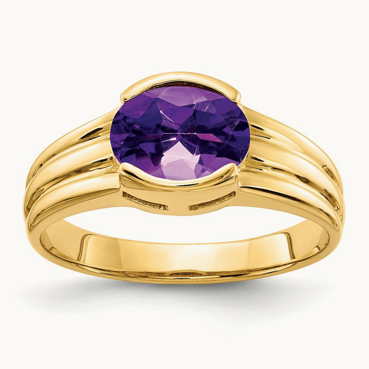 8x6mm Oval Amethyst ring, 14K
