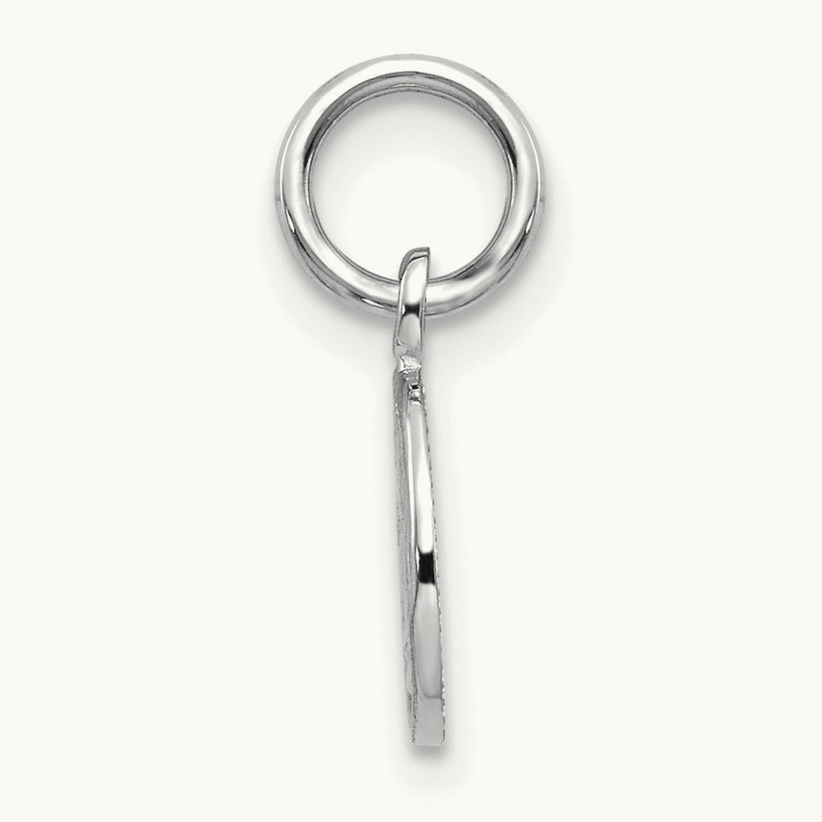Small Polished Angel Charm — 14K White Gold