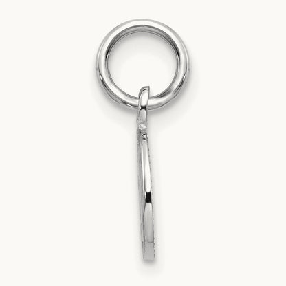 Small Polished Angel Charm — 14K White Gold