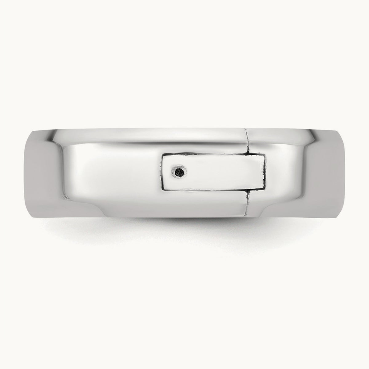 CLIQ Hinged Beveled Edge Wedding Band, 6mm, 14K White Gold