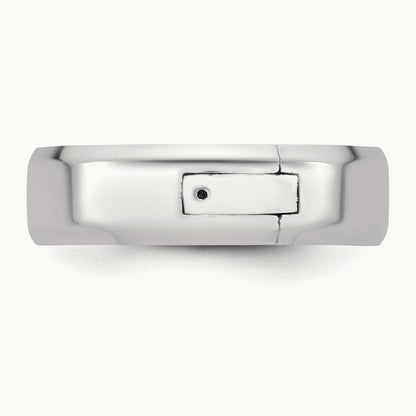 CLIQ Hinged Beveled Edge Wedding Band, 6mm, 14K White Gold