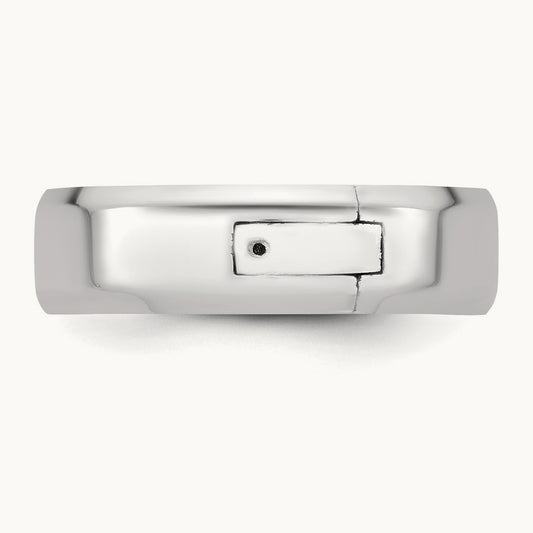 CLIQ Hinged Beveled Edge Wedding Band, 6mm, 14K White Gold