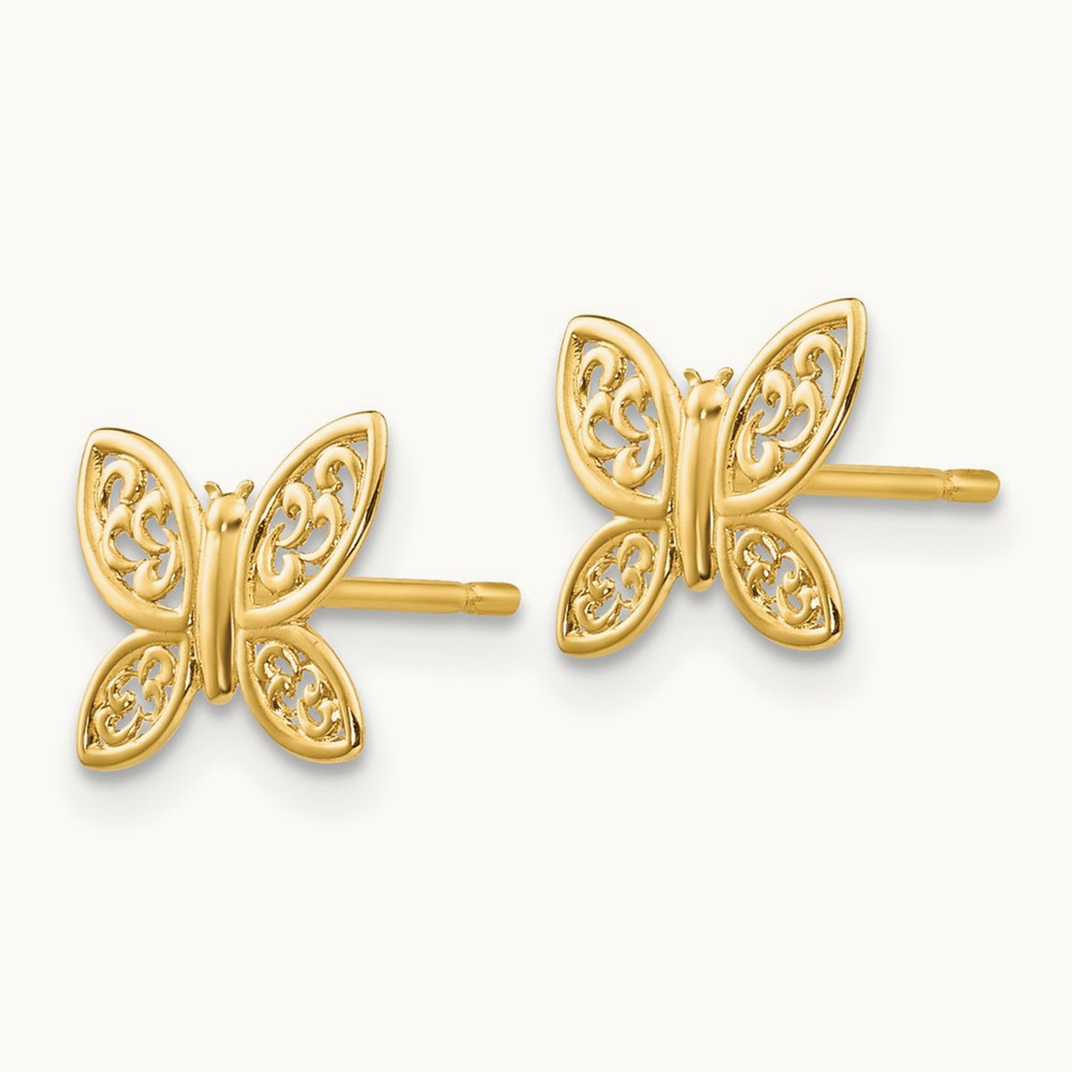Polished Butterfly Post Earrings — 7.45mm