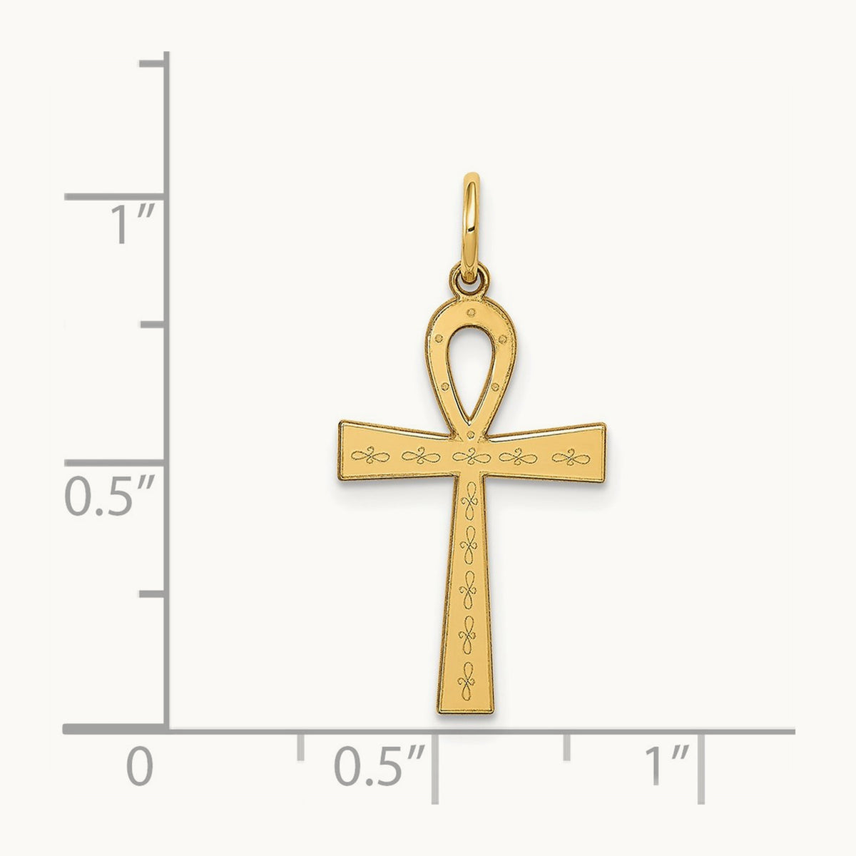 Laser Designed Ankh Cross Charm — 25mm