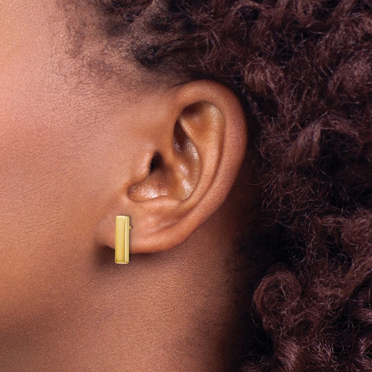 Polished Post Bar Earrings — 10K Yellow Gold