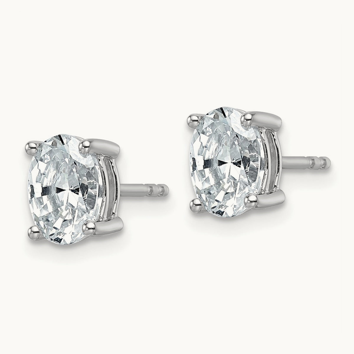 Oval Four-Prong Stud Earrings, 0.50-6.00 ct tw Lab-Grown Diamond — 1 1/2 ct, 14K White Gold