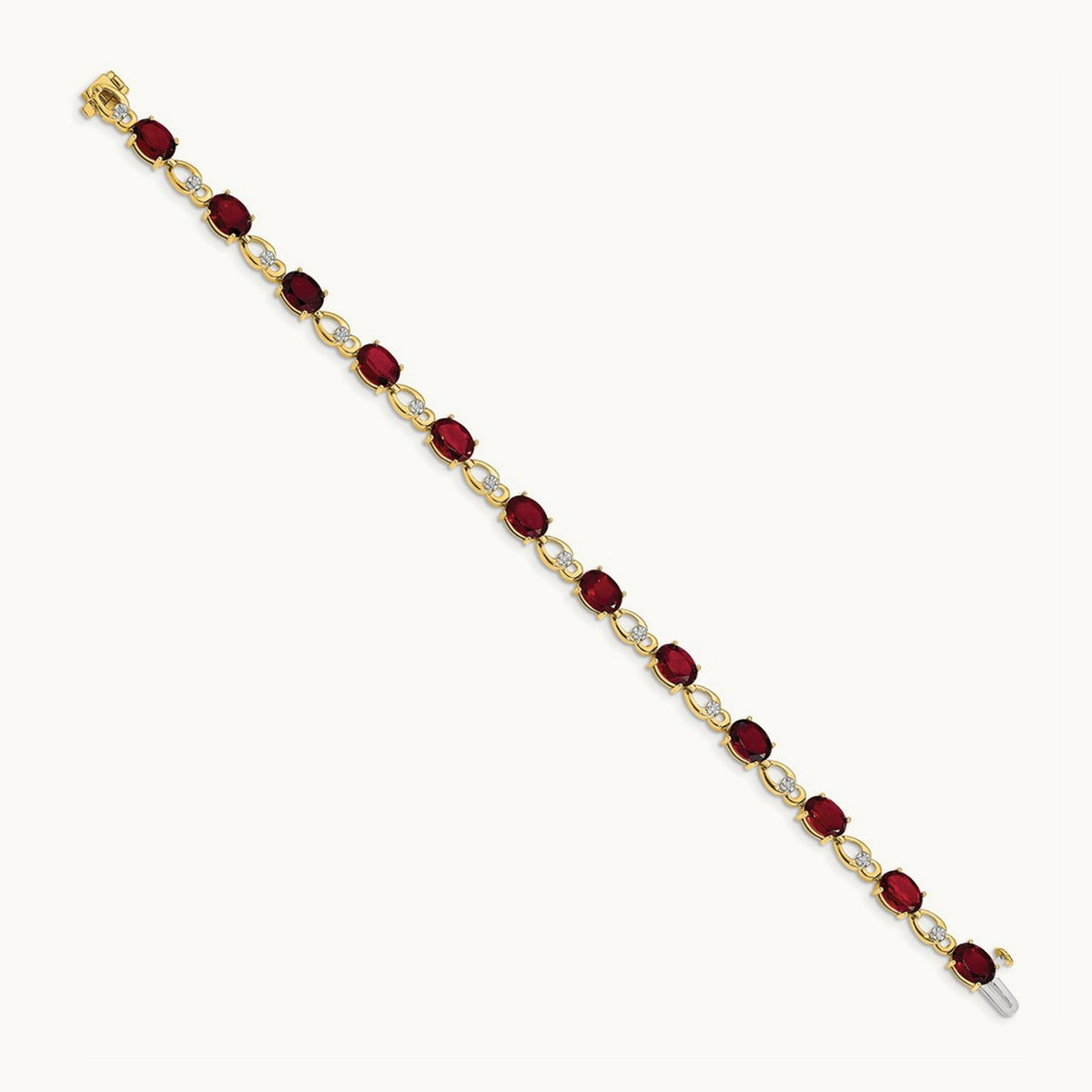 Garnet and Diamond Bracelet, 14K
