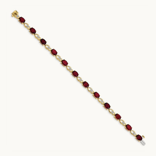 Garnet and Diamond Bracelet, 14K