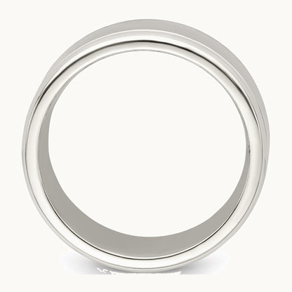 Sterling Silver 6mm Polished Flat Beveled Edge Fancy Band