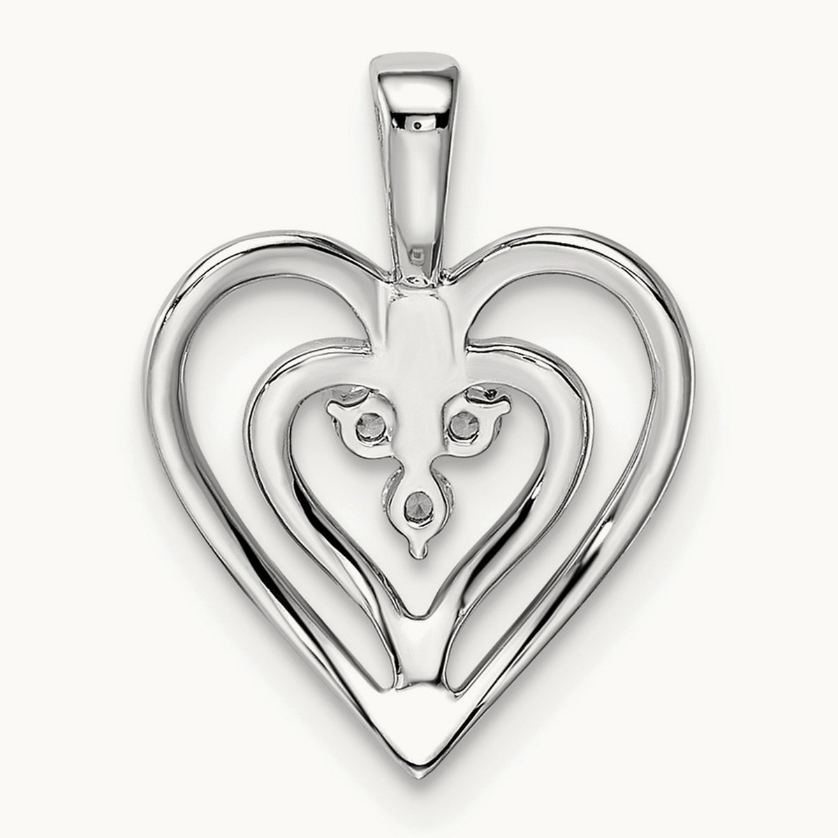 Polished Heart Diamond Pendant — photo set