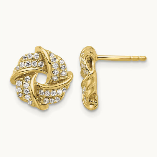 Love Knot Post Earrings, 0.25 ct tw Lab-Grown Diamond