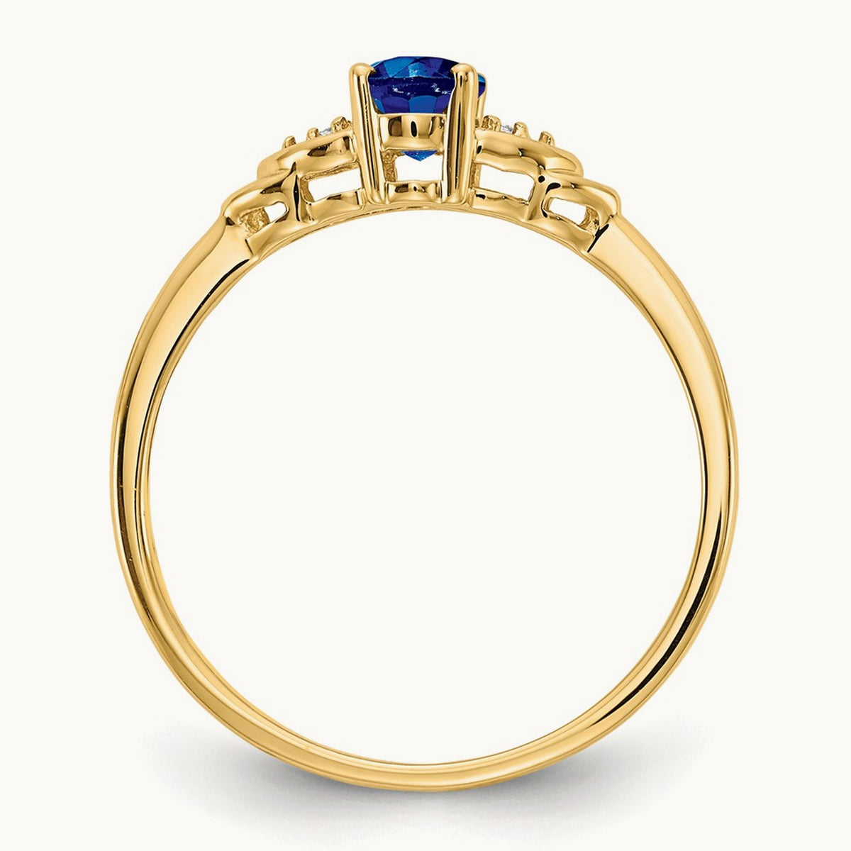 Sapphire and Diamond Ring — 14K Yellow Gold, 7