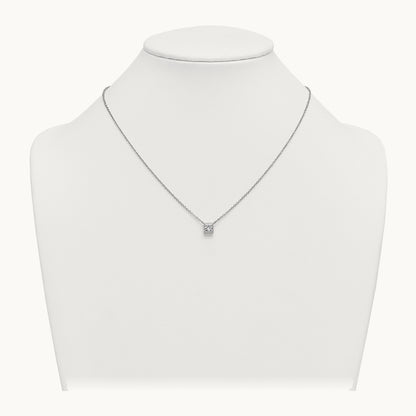 Princess Bezel Set Pendant, 1.00-4.00 ct tw Lab-Grown Diamond — 1 ct, 14K White Gold