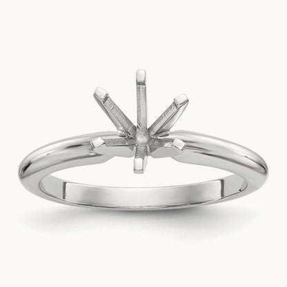 1/4ct. Heavy-Weight Half-Round 6-Prong Solitaire Mounting, Platinum