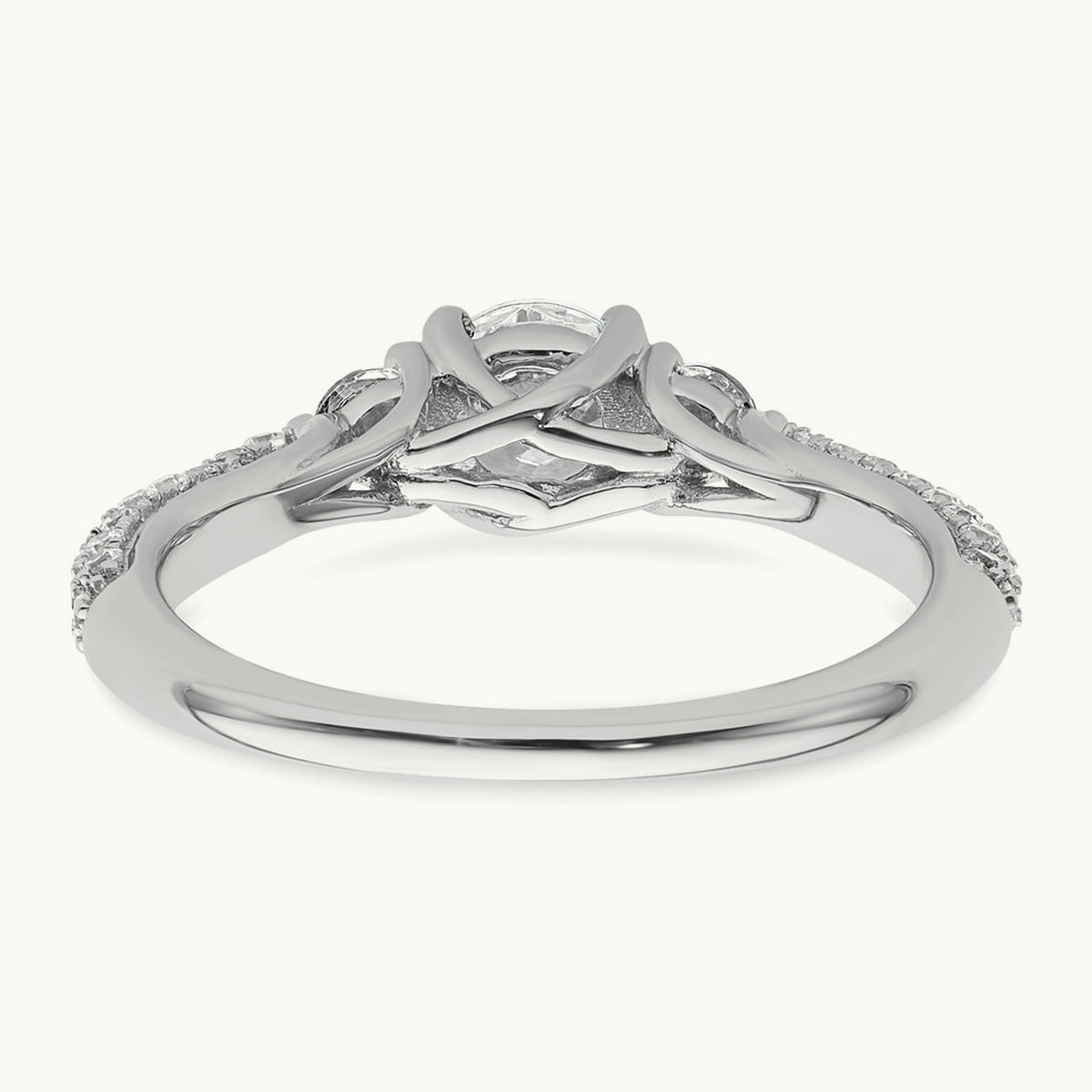 Round 3 Stone Engagement Ring, 0.50-3.75 ct tw Lab-Grown Diamond — 1/2 ct, VS (Best), 14K White Gold