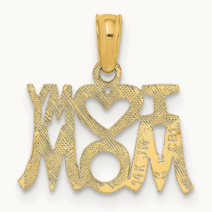 I HEART MY MOM Charm — 14K Yellow Gold