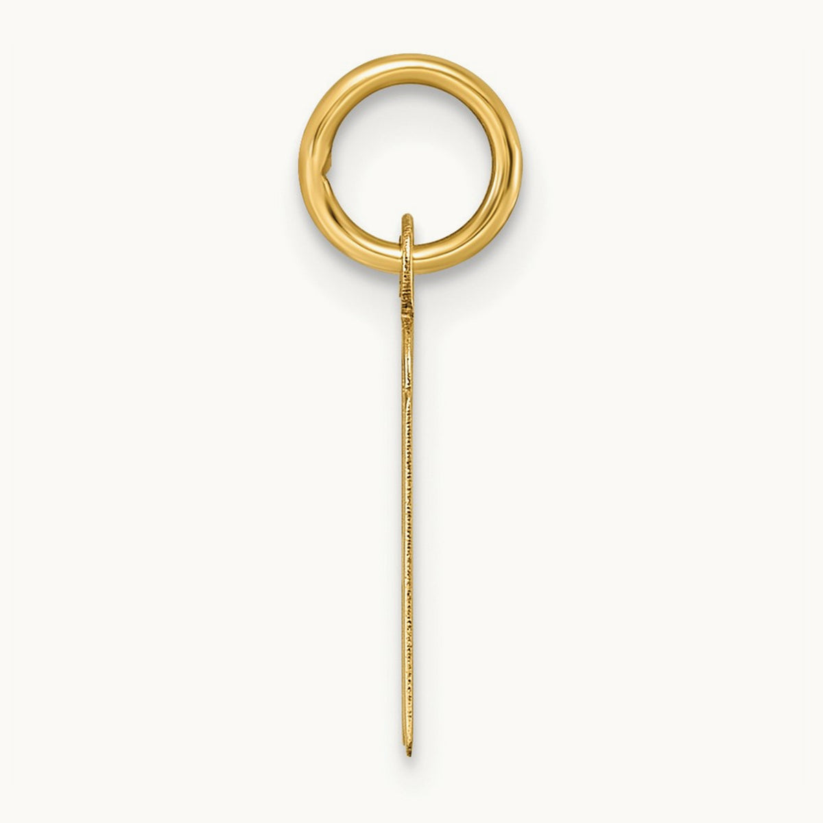 Small Slanted Block Initial Charm — 14K Yellow Gold, H