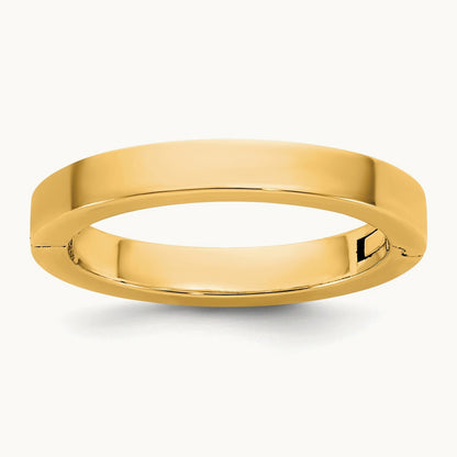 CLIQ Hinged Flat Wedding Band, 3mm, 14K Yellow Gold
