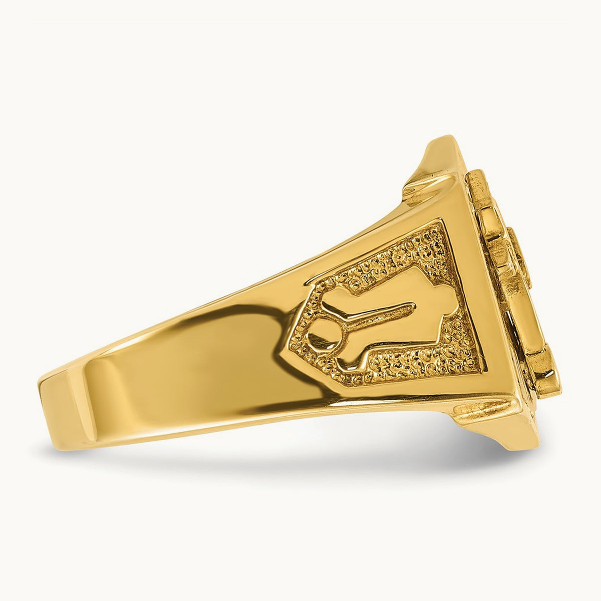 14ktt IBGoodman Men's Textured Blue Lodge Master Masonic Ring